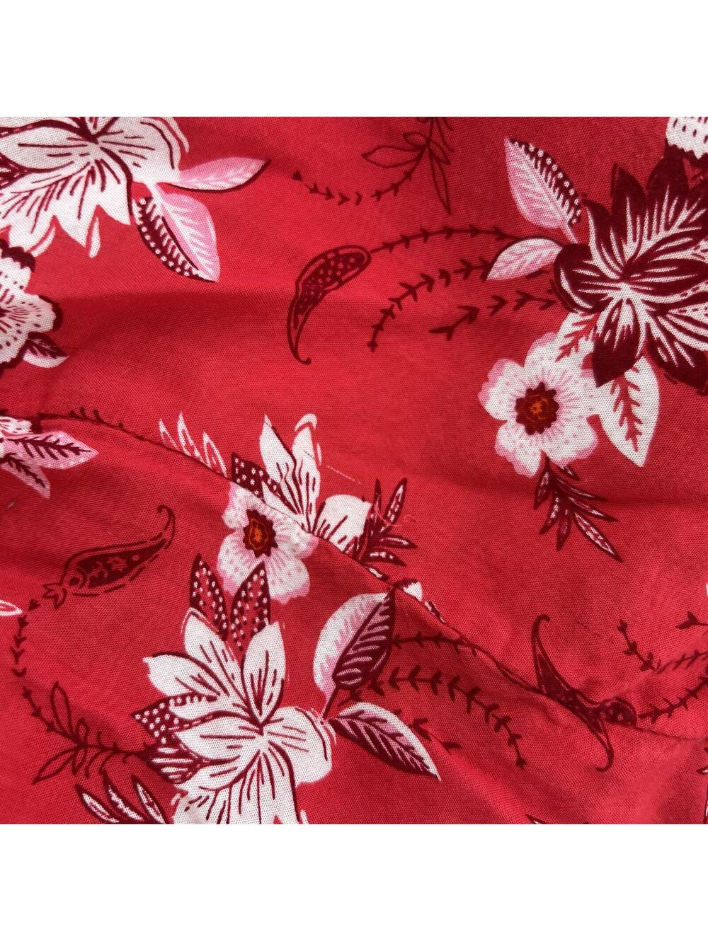 LOFT - Red floral lightweight open kimono top, M/L - Picture 6 of 9